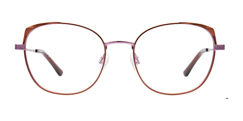 Takumi TK1280 Eyeglasses with Clip-on Sunglasses / Size 53 / Shiny Plum & Matt Brown