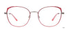 Takumi TK1280 Eyeglasses with Clip-on Sunglasses | Size 53 / Shiny Plum & Matt Brown