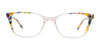 Takumi TK1282 Eyeglasses with Clip-on Sunglasses | Size 51 / Crystal & Black And White Marble Mix