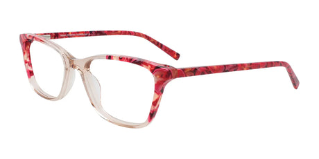 Takumi TK1282 Eyeglasses with Clip-on Sunglasses Crystal Peach & Red Marble Mix