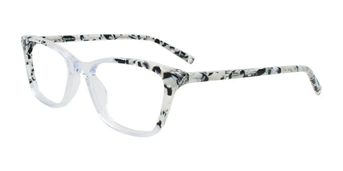 Takumi TK1282 Eyeglasses with Clip-on Sunglasses / Size 51 / Crystal & Black And White Marble Mix