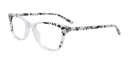 Takumi TK1282 Eyeglasses with Clip-on Sunglasses Crystal & Black And White Marble Mix