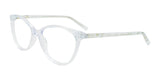 Takumi TK1283 Eyeglasses with Clip-on Sunglasses Crystal & White Print Pattern On Crystal