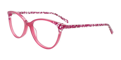 Takumi TK1283 Eyeglasses with Clip-on Sunglasses Plum & Purple Print Pattern On Crystal