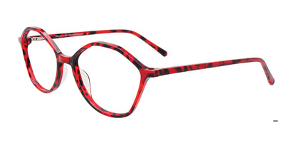 Takumi TK1286 Eyeglasses with Clip-on Sunglasses Marbled Crystal Red
