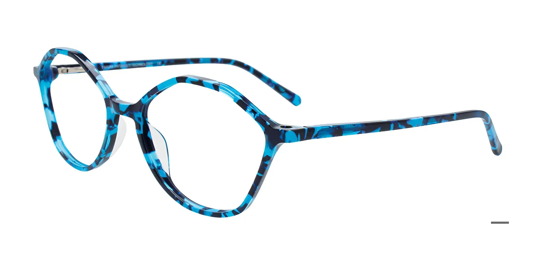 Takumi TK1286 Eyeglasses with Clip-on Sunglasses Marbled Crystal Blue