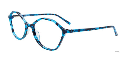 Takumi TK1286 Eyeglasses with Clip-on Sunglasses Marbled Crystal Blue