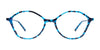 Takumi TK1286 Eyeglasses with Clip-on Sunglasses | Size 54 / Marbled Crystal Blue