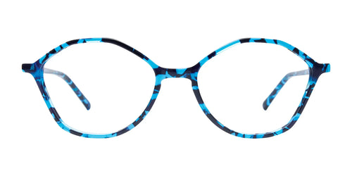 Takumi TK1286 Eyeglasses with Clip-on Sunglasses / Size 54 / Marbled Crystal Blue