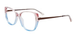 Takumi TK1287 Eyeglasses with Clip-on Sunglasses Transparent Pink To Lt. Blue Gradient