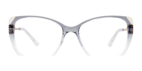 Takumi TK1287 Eyeglasses with Clip-on Sunglasses / Size 51 / Transparent Black To Crystal Gradient
