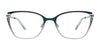 Takumi TK1288 Eyeglasses with Clip-on Sunglasses | Size 52 / Dark Green & Shiny Steel