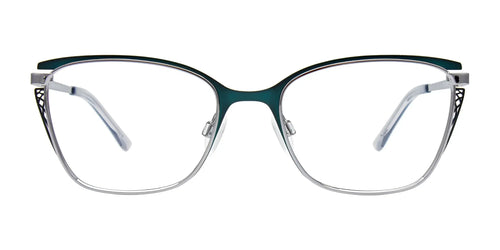 Takumi TK1288 Eyeglasses with Clip-on Sunglasses / Size 52 / Dark Green & Shiny Steel