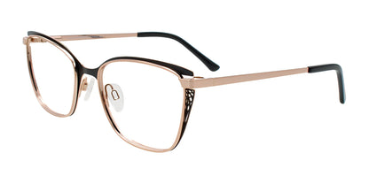 Takumi TK1288 Eyeglasses with Clip-on Sunglasses Black & Pink Gold