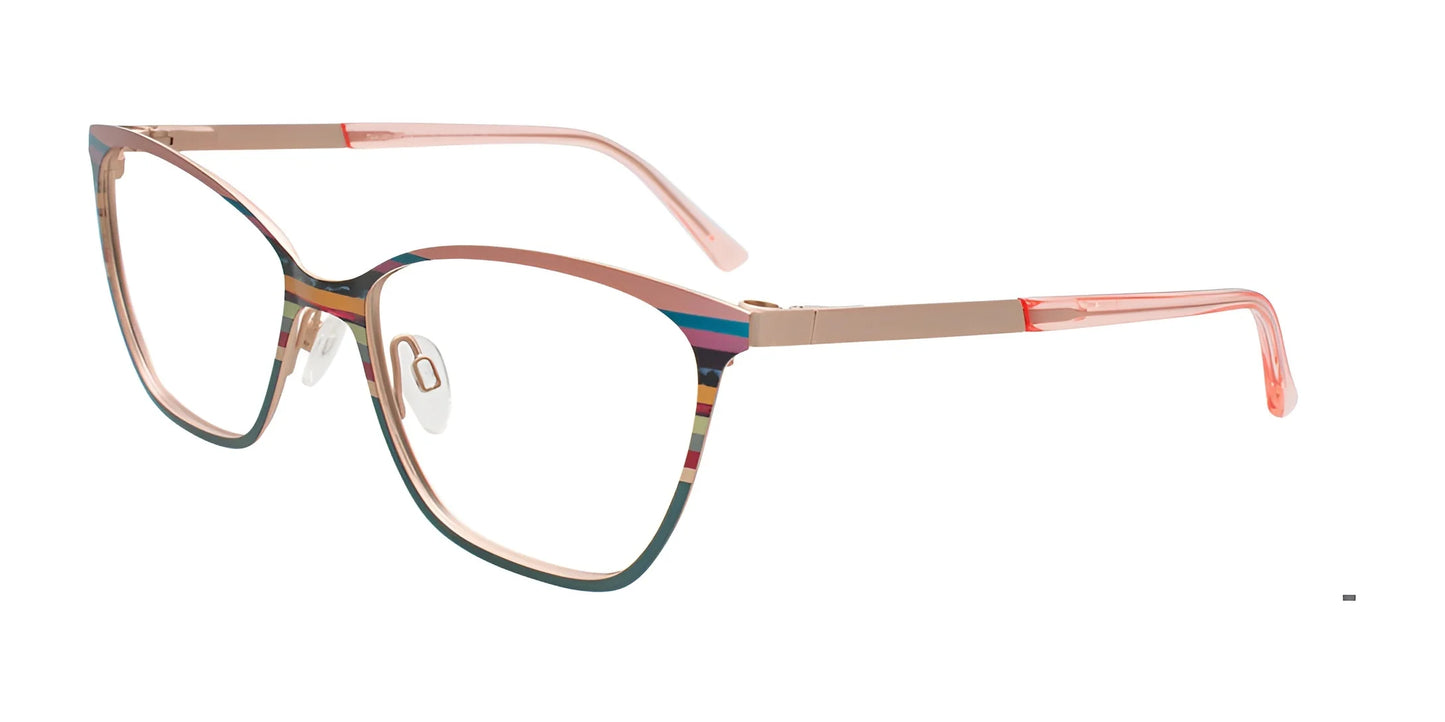 Takumi TK1289 Eyeglasses Pink & Green Accent Colors & Stripes