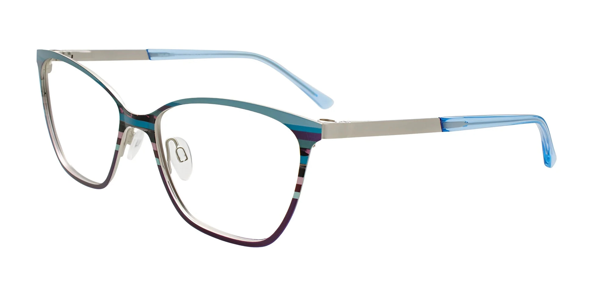 Takumi TK1289 Eyeglasses Blue & Purple Accent Colors & Stripes