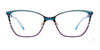 Takumi TK1289 Eyeglasses | Size 56 / Blue & Purple Accent Colors & Stripes