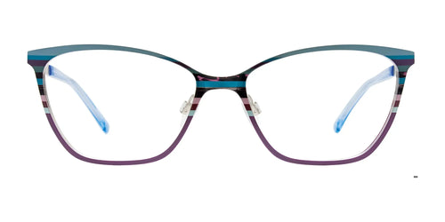 Takumi TK1289 Eyeglasses / Size 56 / Blue & Purple Accent Colors & Stripes
