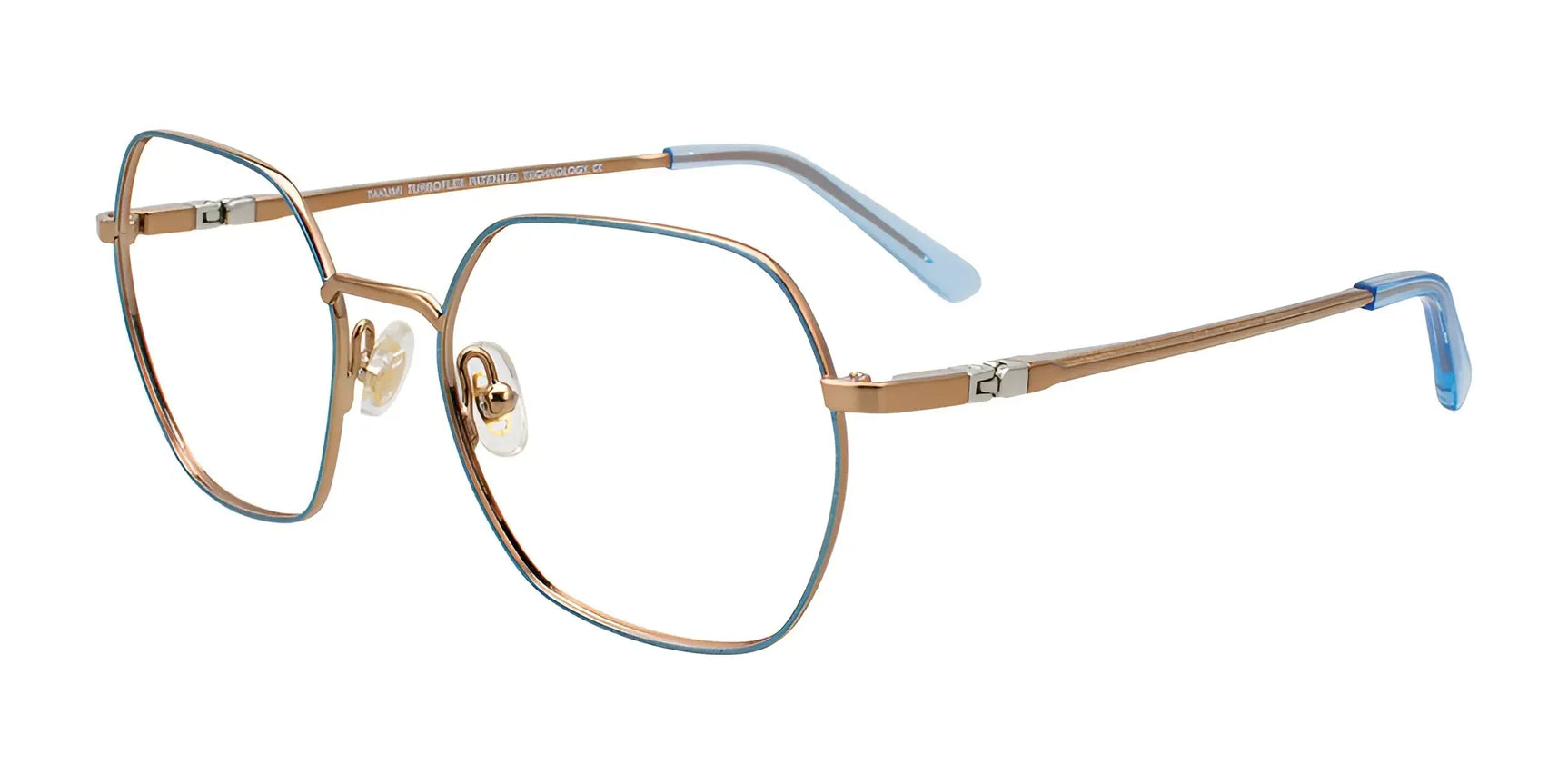 Takumi TK1290 Eyeglasses Light Blue & Pink Gold