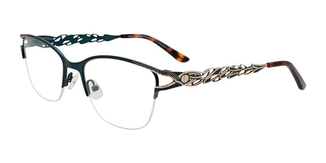 Takumi TK1291 Eyeglasses with Clip-on Sunglasses Teal & Gold