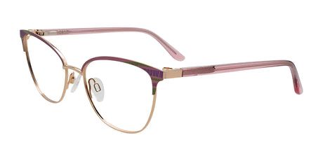 Takumi TK1293 Eyeglasses with Clip-on Sunglasses Pink & Pink Gold With Pattern