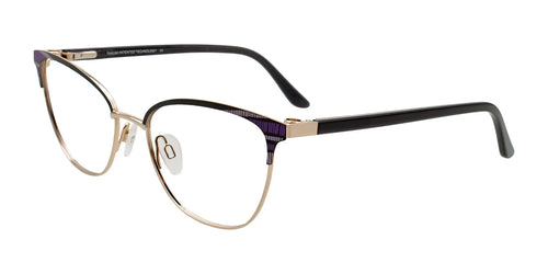 Takumi TK1293 Eyeglasses with Clip-on Sunglasses / Size 52 / Black & Gold With Pattern