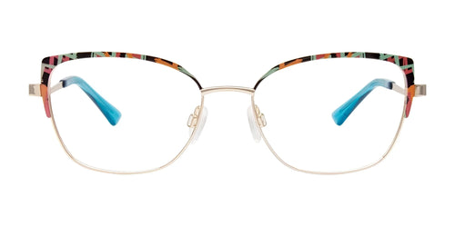 Takumi TK1297 Eyeglasses / Size 54 / Soft Gold & Teal Pattern