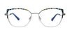 Takumi TK1297 Eyeglasses | Size 54 / Steel & Blue Pattern