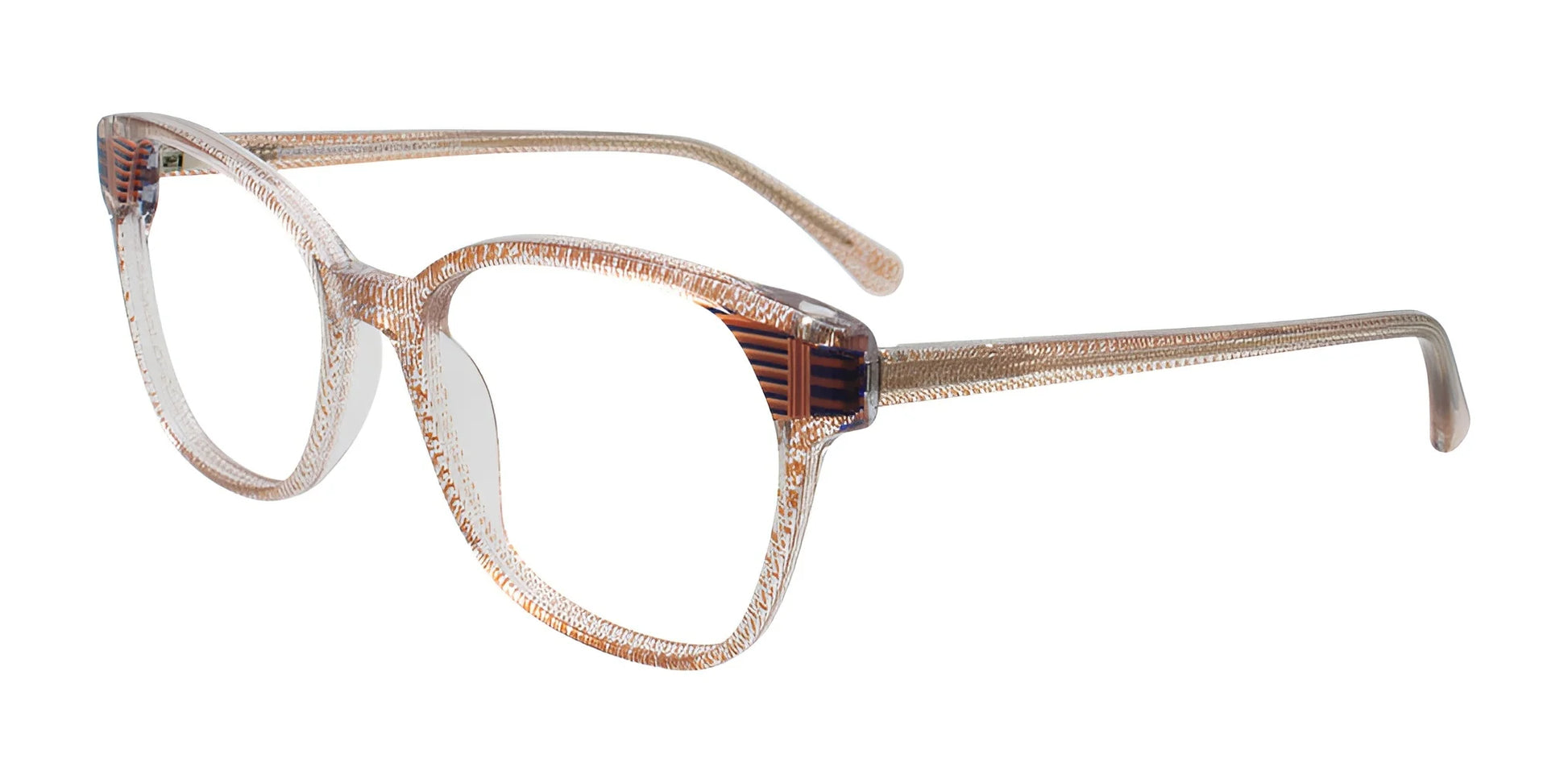 Takumi TK1299 Eyeglasses with Clip-on Sunglasses Peach & Crystal