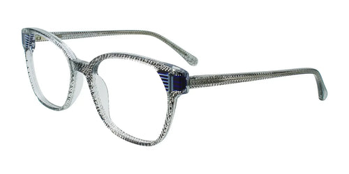 Takumi TK1299 Eyeglasses with Clip-on Sunglasses / Size 52 / Black & Crystal