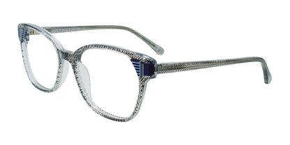 Takumi TK1299 Eyeglasses with Clip-on Sunglasses Black & Crystal