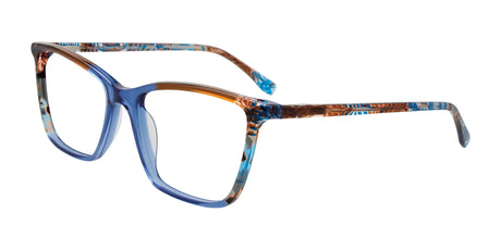 Takumi TK1301 Eyeglasses with Clip-on Sunglasses Blue & Brown