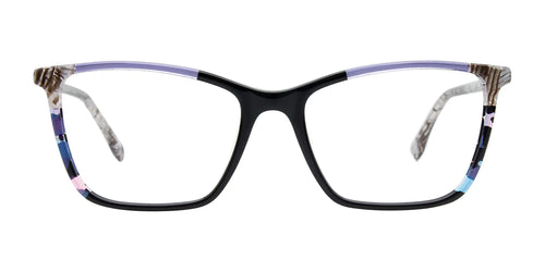 Takumi TK1301 Eyeglasses with Clip-on Sunglasses / Size 54 / Black & Lilac