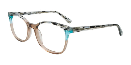 Takumi TK1302 Eyeglasses with Clip-on Sunglasses Brown & Teal & Marbled