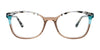 Takumi TK1302 Eyeglasses with Clip-on Sunglasses | Size 53 / Brown & Teal & Marbled