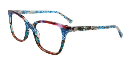 Takumi TK1303 Eyeglasses with Clip-on Sunglasses Blue & Multicolor