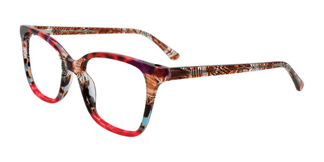 Takumi TK1303 Eyeglasses with Clip-on Sunglasses Red & Multicolor