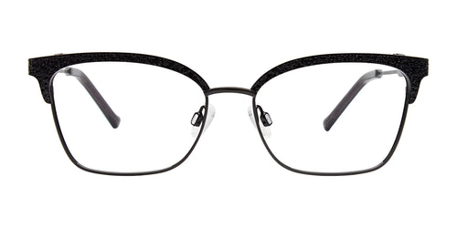 Takumi TK1314 Eyeglasses with Clip-on Sunglasses / Size 53 / Black With Crystals