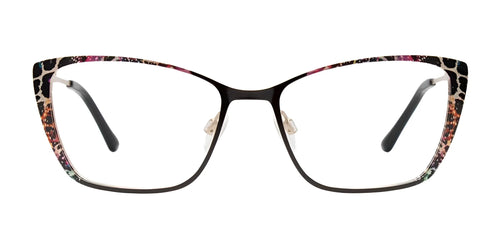 Takumi TK1325 Eyeglasses / Size 53 / Black & Animal Print