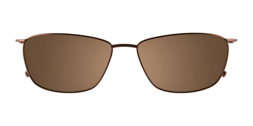 Takumi TK915 Eyeglasses with Clip-on Sunglasses / Size 53 / Satin Brown & Light Brown