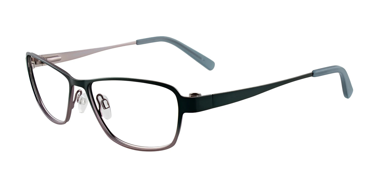 Takumi TK915 Eyeglasses with Clip-on Sunglasses Satin Dark Teal & Silver