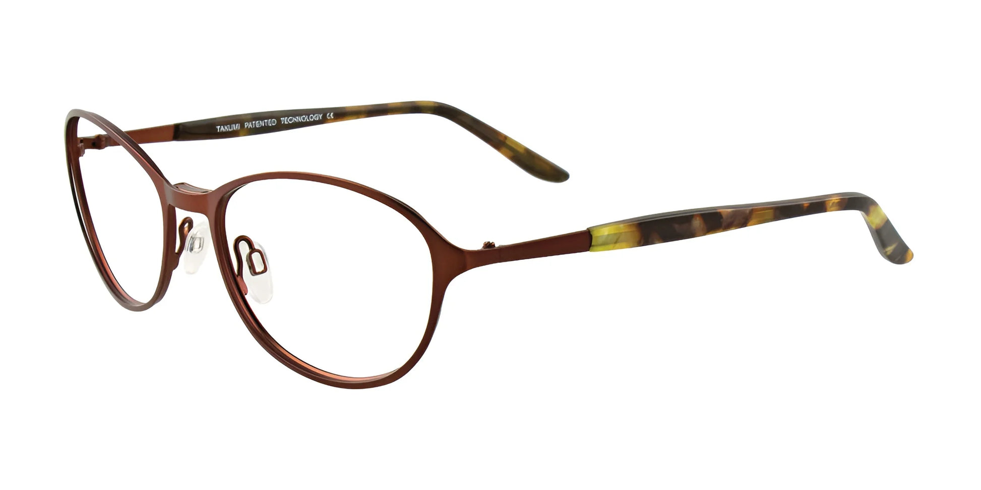 Takumi TK916 Eyeglasses with Clip-on Sunglasses Matt Chocolate
