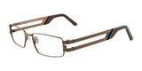 Takumi TK917 Eyeglasses with Clip-on Sunglasses Satin Brown & Navy