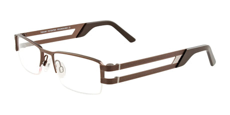 Takumi TK918 Eyeglasses with Clip-on Sunglasses Satin Brown & Silver