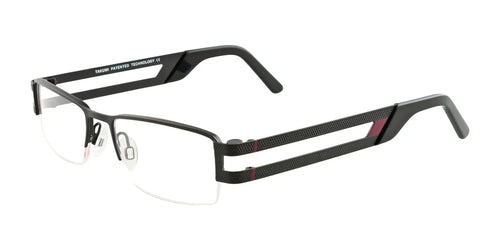 Takumi TK918 Eyeglasses with Clip-on Sunglasses / Size 49 / Matt Black & Burgundy