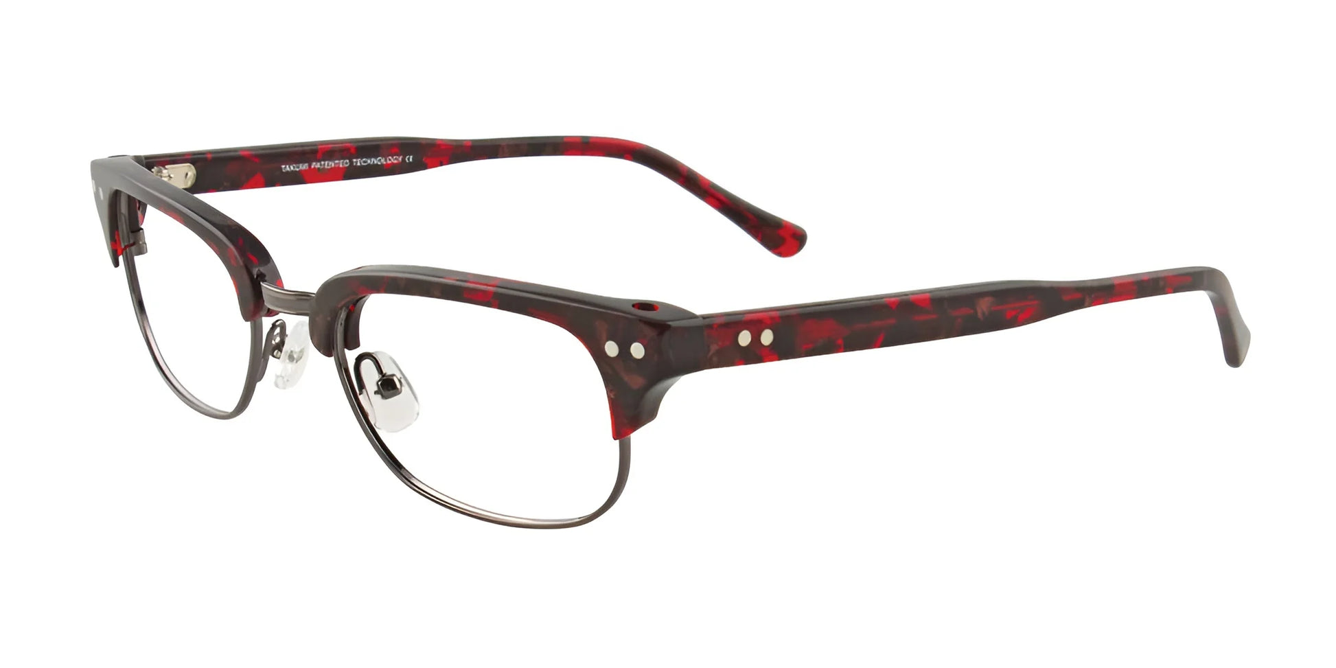 Takumi TK922 Eyeglasses Clear Red & Dark Grey