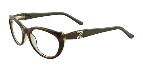 Takumi TK933 Eyeglasses with Clip-on Sunglasses Marbled Brown