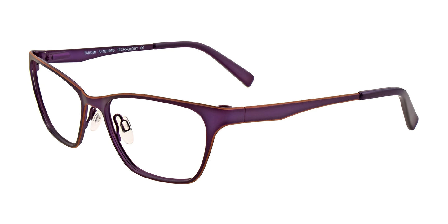 Takumi TK949 Eyeglasses with Clip-on Sunglasses Satin Purple & Caramel