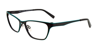 Takumi TK949 Eyeglasses with Clip-on Sunglasses Satin Black & Turquoise