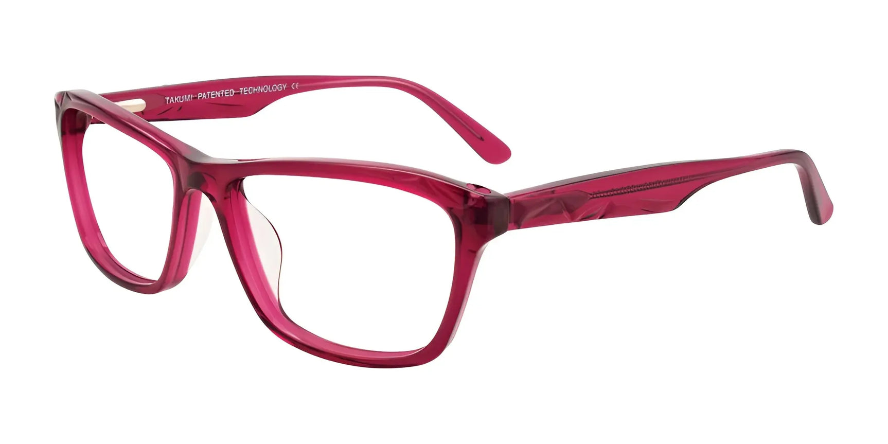 Takumi TK951 Eyeglasses with Clip-on Sunglasses Clear Raspberry